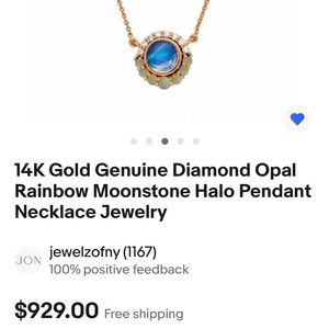 REDUCED- 14k RG moonstone diamond and opal